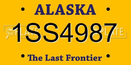 1SS4987 Alaska License Plate