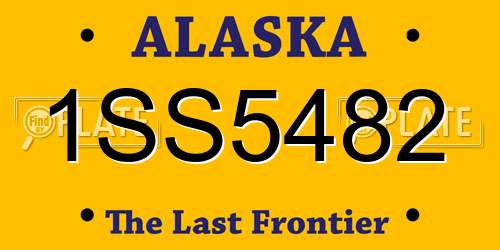 1SS5482 Alaska License Plate