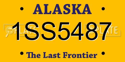 1SS5487 Alaska License Plate