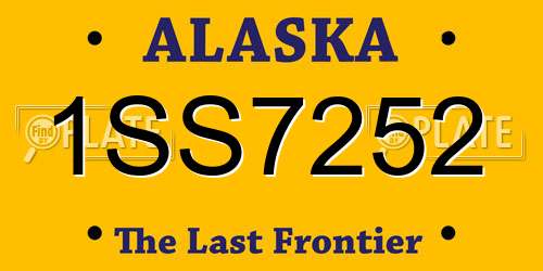 1SS7252 Alaska License Plate