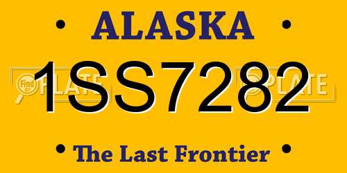 1SS7282 Alaska License Plate