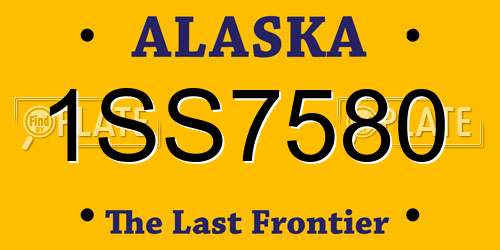 1SS7580 Alaska License Plate