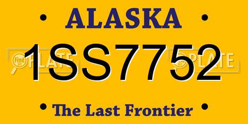 1SS7752 Alaska License Plate