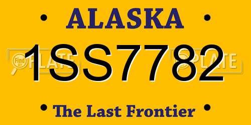 1SS7782 Alaska License Plate