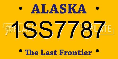 1SS7787 Alaska License Plate