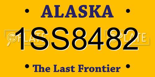 1SS8482 Alaska License Plate
