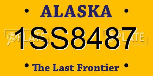 1SS8487 Alaska License Plate