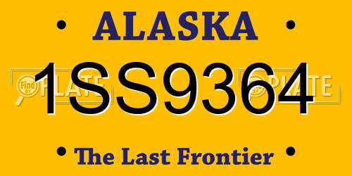 1SS9364 Alaska License Plate