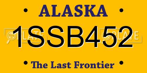 1SSB452 Alaska License Plate