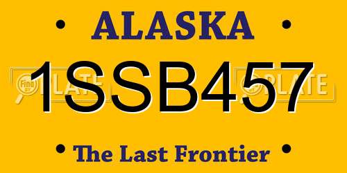 1SSB457 Alaska License Plate