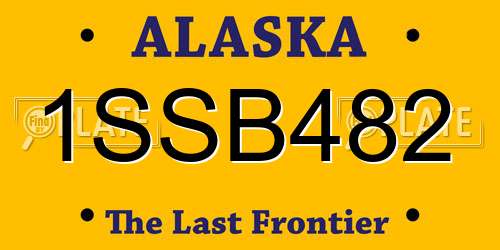 1SSB482 Alaska License Plate