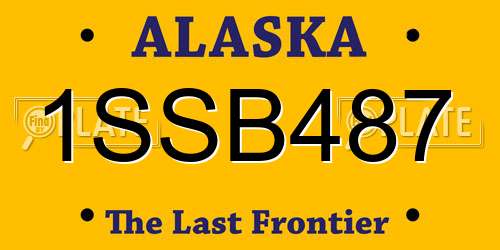 1SSB487 Alaska License Plate
