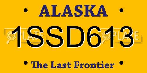 1SSD613 Alaska License Plate
