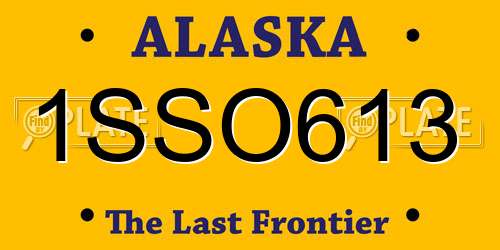 1SSO613 Alaska License Plate