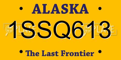 1SSQ613 Alaska License Plate