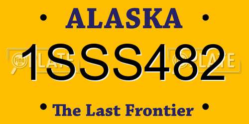 1SSS482 Alaska License Plate