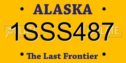 1SSS487 Alaska License Plate