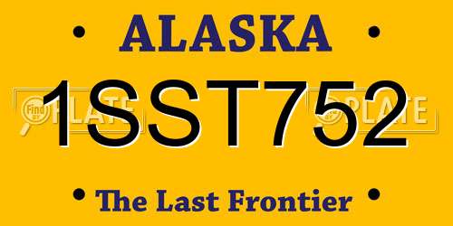 1SST752 Alaska License Plate
