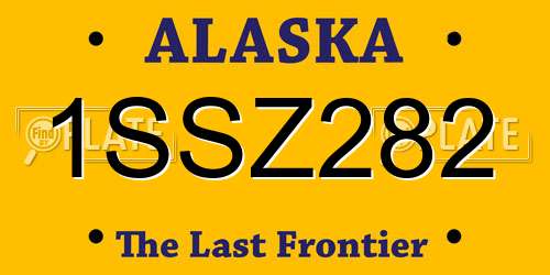 1SSZ282 Alaska License Plate