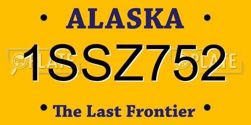1SSZ752 Alaska License Plate
