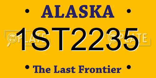 1ST2235 Alaska License Plate