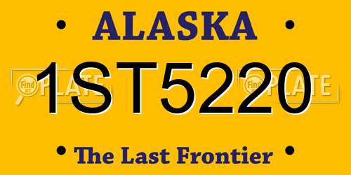 1ST5220 Alaska License Plate