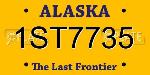 1ST7735 Alaska License Plate