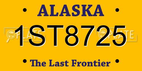 1ST8725 Alaska License Plate