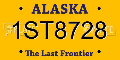 1ST8728 Alaska License Plate