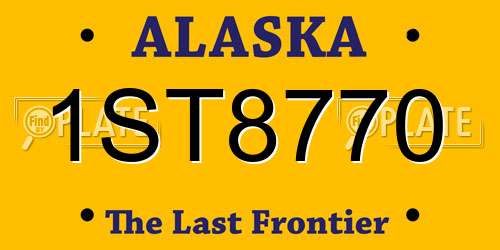 1ST8770 Alaska License Plate