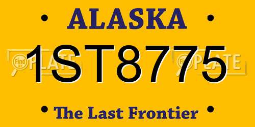 1ST8775 Alaska License Plate