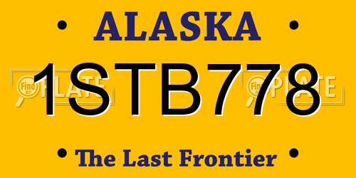 1STB778 Alaska License Plate
