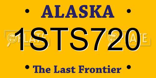 1STS720 Alaska License Plate