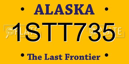 1STT735 Alaska License Plate