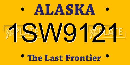 1SW9121 Alaska License Plate
