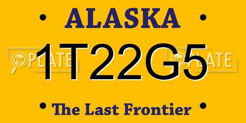 1T22G5 Alaska License Plate