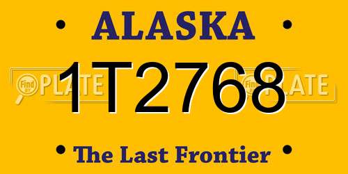 1T2768 Alaska License Plate