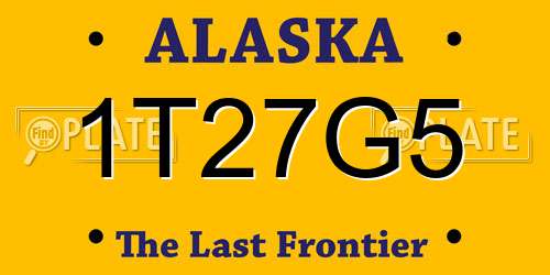 1T27G5 Alaska License Plate