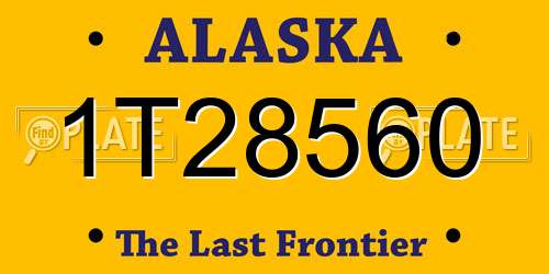 1T28560 Alaska License Plate