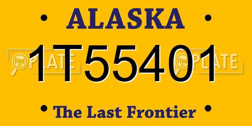1T55401 Alaska License Plate