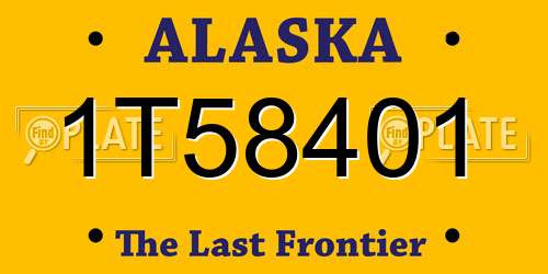 1T58401 Alaska License Plate