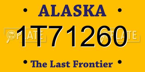 1T71260 Alaska License Plate