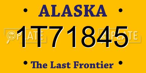 1T71845 Alaska License Plate