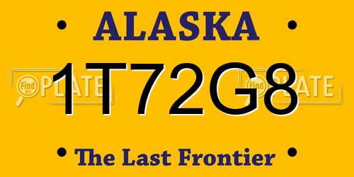 1T72G8 Alaska License Plate