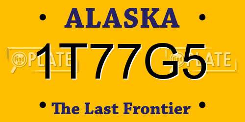 1T77G5 Alaska License Plate