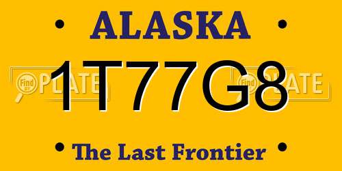 1T77G8 Alaska License Plate