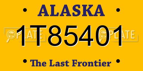 1T85401 Alaska License Plate