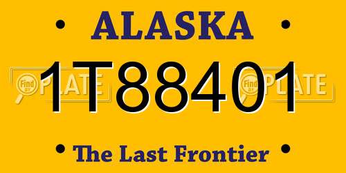 1T88401 Alaska License Plate