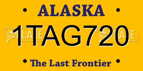 1TAG720 Alaska License Plate