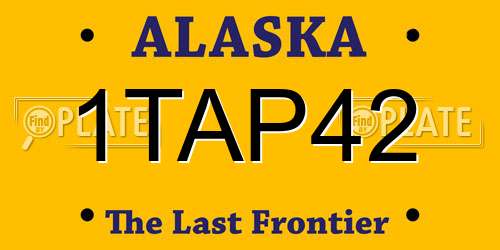 1TAP42 Alaska License Plate